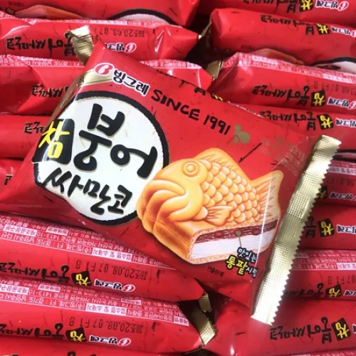 Kem bánh cá vị đậu đỏ Binggrae Samanco Hàn Quốc 150ml