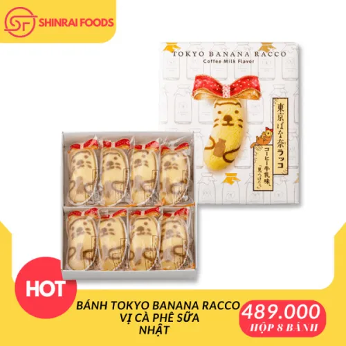 Bánh Tokyo banana Racco coffee milk Nhật (Hộp 8 bánh)