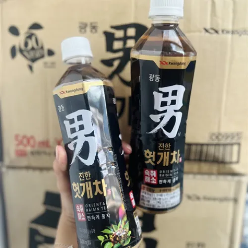 "Trà Thảo Mộc Kwangdong Nho Khô Phương Đông Chai 500ml- Hỗ Trợ Sức Khỏe Từ Thiên Nhiên Hàn Quốc"